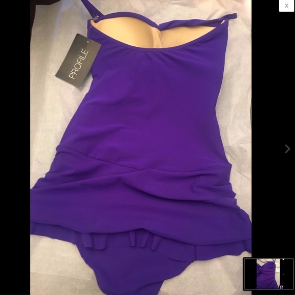 NWT! Profile by Gottex Tutti Frutti‎ One Piece Swimsuit in Amethyst [SZ 6 ] - Picture 5 of 8